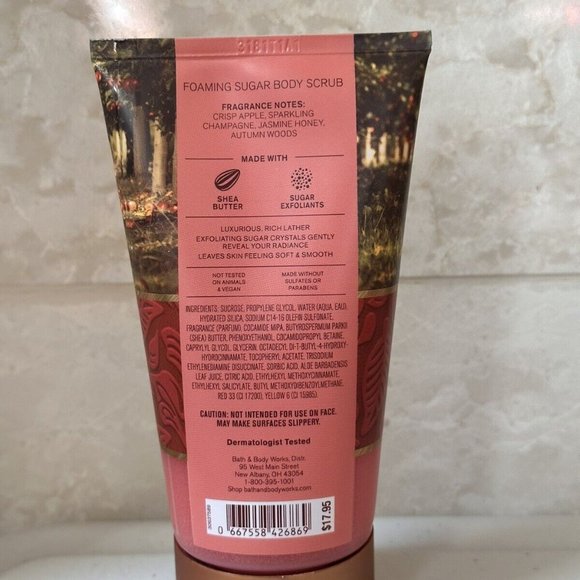 BATH & BODY WORKS CHAMPAGNE APPLE & HONEY FOAMING SUGAR BODY SCRUB 8oz NEW! - Picture 4 of 4